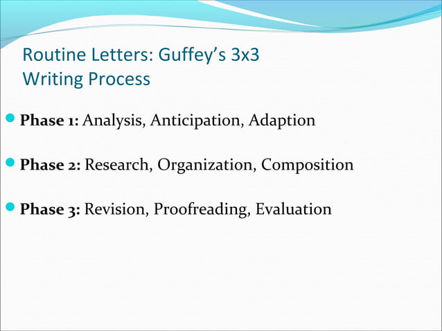 Routine Letters And Good Will Messages