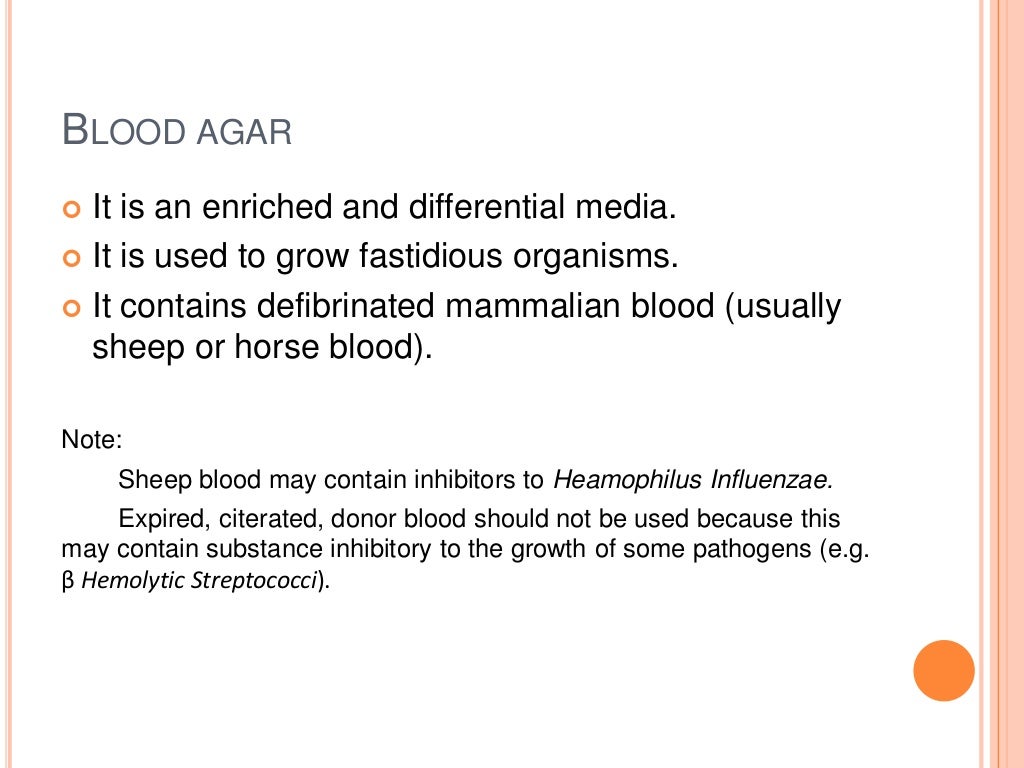 Routinely used culture media in microbiology lab