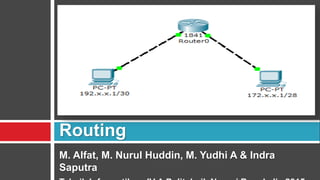 M. Alfat, M. Nurul Huddin, M. Yudhi A & Indra
Saputra
Routing
 