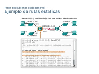 Rutas descubiertas estáticamente
Ejemplo de rutas estáticas
 