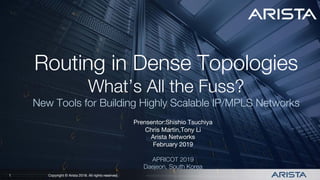 Routing in Dense Topologies - What's all the Fuss? | PDF