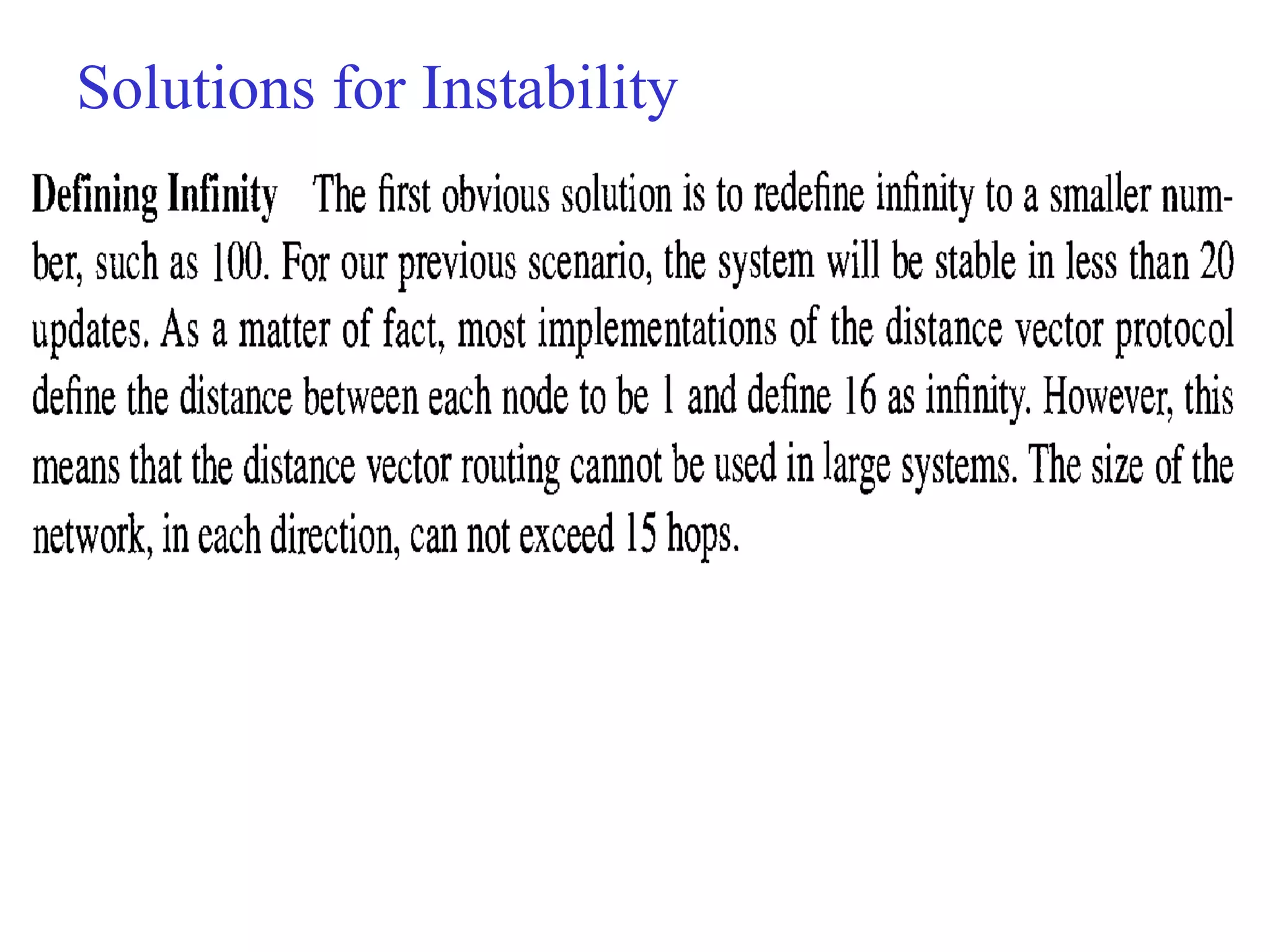 Solutions for Instability 
 