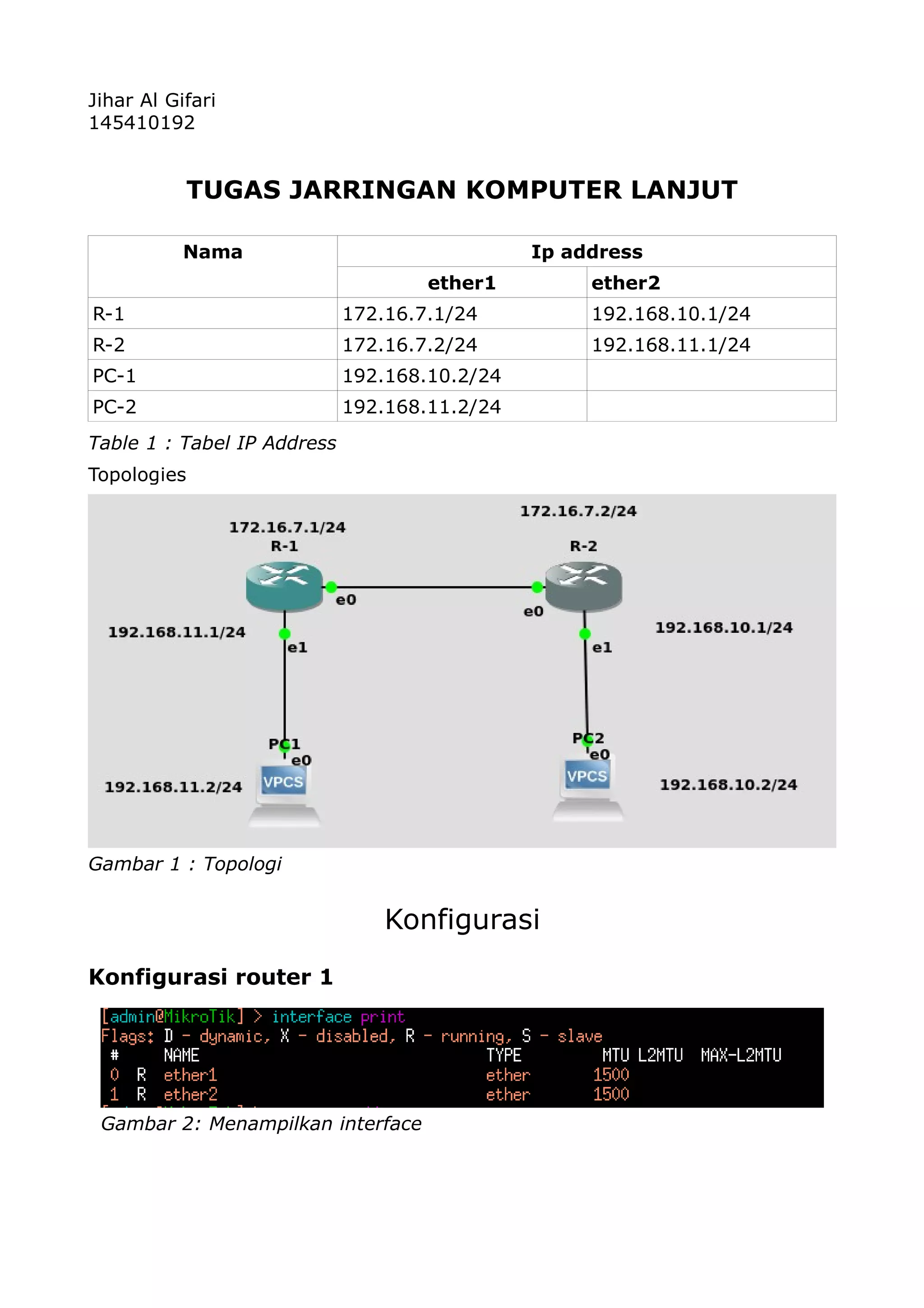 Konfigurasi router static | ODT