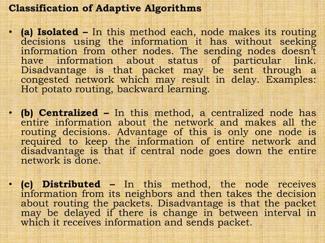 Routing algorithms | PPTX | Computer Networking | Computing