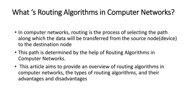 Routing algorithms mehodology materials doc1 | PPT