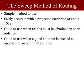 Sweeping Method Example routing and scheduling in logistics-1.ppt