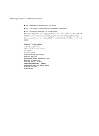 19
Chapter 9
Adjusting the Interface Bandwidths (8.2.3.5) 521
Manually Setting the OSPF Cost (8.2.3.6) 522
Verify OSPF (8.2.4) 523
Verify OSPF Neighbors (8.2.4.1) 523
Verify OSPF Protocol Settings (8.2.4.2) 525
Verify OSPF Process Information (8.2.4.3) 526
Verify OSPF Interface Settings (8.2.4.4) 526
OSPFv2 vs. OSPFv3 (8.3.1) 527 OSPFv3 (8.3.1.1) 528
Similarities Between OSPFv2 to OSPFv3 (8.3.1.2) 529
Differences Between OSPFv2 and OSPFv3 (8.3.1.3) 529
Link-Local Addresses (8.3.1.4) 530
Configuring OSPFv3 (8.3.2) 531
OSPFv3 Network Topology (8.3.2.1) 531
Link-Local Addresses (8.3.2.2) 533
Assigning Link-Local Addresses (8.3.2.3) 534
Configuring the OSPFv3 Router ID (8.3.2.4) 535
Modifying an OSPFv3 Router ID (8.3.2.5) 538
Enabling OSPFv3 on Interfaces (8.3.2.6) 539
Verify OSPFv3 (8.3.3) 540
Verify OSPFv3 Neighbors (8.3.3.1) 540
Verify OSPFv3 Protocol Settings (8.3.3.2) 541
Verify OSPFv3 Interfaces (8.3.3.3) 542
Verify the IPv6 Routing Table (8.3.3.4) 543
Summary (8.4) 544
Practice 545 Class Activities 545 Labs 545
Packet Tracer Activities 546
Check Your Understanding Questions 546
Access Control Lists 549 Objectives 549 Key Terms 549
Introduction (9.0.1.1) 550
 