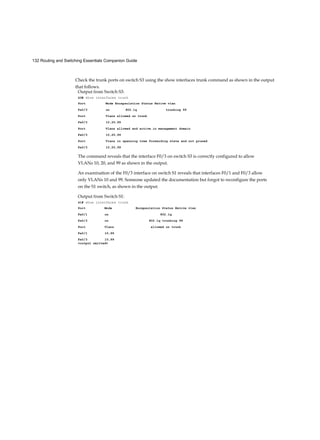 24 Routing and Switching Essentials Companion Guide
Chapter 11
DHCPv6 Stateless Server Example 674 Configuring a Router as a
Stateless DHCPv6 Client
(10.2.2.2) 675
Verifying Stateless DHCPv6 (10.2.2.3) 675 Verifying the Stateless
DHCPv6 Server 675 Verifying the Stateless DHCPv6 Client 676
Stateful DHCPv6 Server (10.2.3) 678
Configuring a Router as a Stateful DHCPv6 Server
(10.2.3.1) 678
DHCPv6 Stateful Server Example 679 Configuring a Router as a
Stateful DHCPv6 Client
(10.2.3.2) 679
Verifying Stateful DHCPv6 (10.2.3.3) 680 Verifying the Stateful DHCPv6 Client
681 Configuring a Router as a DHCPv6 Relay Agent (10.2.3.4) 682 Configuring
the DHCPv6 Relay Agent 683 Troubleshoot DHCPv6 (10.2.4) 683
Troubleshooting Tasks (10.2.4.1) 683
Troubleshooting Task 1. Resolve Conflicts 684 Troubleshooting Task 2. Verify
Allocation Method 684 Troubleshooting Task 3. Test with a Static IPv6 Address 684
Troubleshooting Task 4. Verify Switch Port Configuration 684 Troubleshooting Task 5.
Test DHCPv6 Operation on the Same Subnet or VLAN 684 Verify Router DHCPv6
Configuration (10.2.4.2) 685 Stateful DHCPv6 685 Stateless DHCPv6 685 Debugging
DHCPv6 (10.2.4.3) 686
Summary (10.3) 688
Practice 690
Class Activities 690
Packet Tracer Activities 690
Check Your Understanding Questions 691
Network Address Translation for IPv4 695 Objectives 695 Key
Terms 695
 