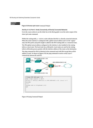 33
configuration, and troubleshooting. The chapter examines the different methods
an IPv6 client might obtain an IPv6 address with or without a DHCPv6 server.
■ Chapter 11, “Network Address Translation for IPv4”: Explains the concept of
private and public IP addressing and when Network Address Translation (NAT)
would be used. Advantages, disadvantages, and types of NAT are also covered.
Configuration and troubleshooting of the various NAT types is an integral part of
the chapter.
■ Appendix A, “Answers to the ‘Check Your Understanding’ Questions”: This
appendix lists the answers to the “Check Your Understanding” review questions
that are included at the end of each chapter.
■ Glossary: The glossary provides you with definitions for all the key terms iden-
tified in each chapter.
 