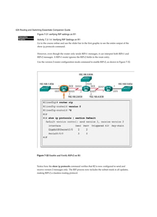 Chapter 1: Introduction to Switched Networks 63
mClass Activities
Class Activity 1.0.1.2: Sent or Received Instructions Class
Activity 1.3.1.1: It’s Network Access Time
Packet Tracer
Activities
Packet Tracer Activity1.3.1.3: Skills
Integration Challenge
Check Your Understanding Questions
Complete all the review questions listed here to test your understanding of the topics and
concepts in this chapter. The appendix, “Answers to the ‘Check Your Understanding’
Questions,” lists the answers.
1. Which three options correctly associate a layer of the hierarchical design model with the
function of that layer? (Choose three.)
A. Core - end device connectivity
B. Distribution - aggregation and traffic control
C. Access - end device connectivity
D. Distribution - high speed backbone
E. Access - aggregation of traffic
F. Core - high speed backbone
2. Which hierarchical network design goal is to provide a way for the network to always be
accessible?
A. hierarchical
B. modularity
C. resiliency
D. flexibility
3. Which two layers of the hierarchical network design model are commonly combined
into a single layer in a small-to-medium sized network architecture? (Choose two.)
4. What is convergence as it relates to network design?
A. Implementation of an access-distribution-core layer design model for all sites in
a corporation
A. access
B. data link
C. network
D. distribution
E. application
F. core
 
