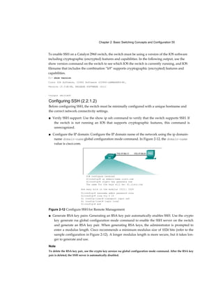 11
Chapter 5
Analyze the Routing Table (4.3.1) 202
The Routing Table (4.3.1.1) 202
Routing Table Sources (4.3.1.2) 203
Remote Network Routing Entries (4.3.1.3) 204
Directly Connected Routes (4.3.2) 205
Directly Connected Interfaces (4.3.2.1) 205
Directly Connected Routing Table Entries (4.3.2.2) 206
Directly Connected Examples (4.3.2.3) 207
Directly Connected IPv6 Example (4.3.2.4) 210
Statically Learned Routes (4.3.3) 214
Static Routes (4.3.3.1) 214
Static Route Examples (4.3.3.2) 214
Static IPv6 Route Examples (4.3.3.3) 216
Dynamic Routing Protocols (4.3.4) 219
Dynamic Routing (4.3.4.1) 219
IPv4 Routing Protocols (4.3.4.2) 220
IPv4 Dynamic Routing Examples (4.3.4.3) 221
IPv6 Routing Protocols (4.3.4.4) 222
IPv6 Dynamic Routing Examples (4.3.4.5) 223
Summary (4.4) 224
Practice 225
Class Activities 225
Labs 226
Packet Tracer Activities 226
Check Your Understanding Questions 226
Inter-VLAN Routing 231
Objectives 231
Key Terms 231
Introduction (5.0.1.1) 232
Inter-VLAN Routing Configuration (5.1) 232
What Is Inter-VLAN Routing? (5.1.1.1) 233
Legacy Inter-VLAN Routing (5.1.1.2) 233
Router-on-a-Stick Inter-VLAN Routing (5.1.1.3) 235
Multilayer Switch Inter-VLAN Routing (5.1.1.4) 237
 