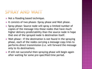 Routing in Delay Tolerant Networks | PPTX