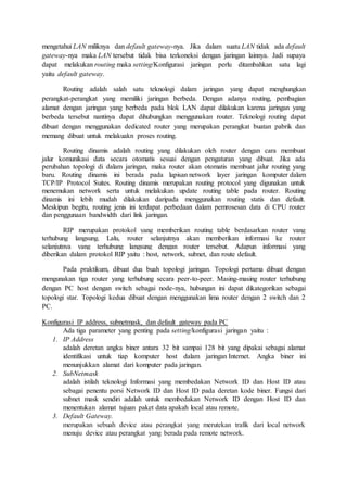 Routing Dynamic Protocol (RIP)