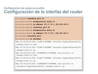 Configuración de router-on-a-stick
Configuración de la interfaz del router
 