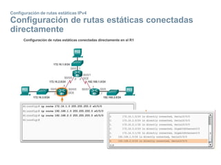 Configuración de rutas estáticas IPv4
Configuración de rutas estáticas conectadas
directamente
 