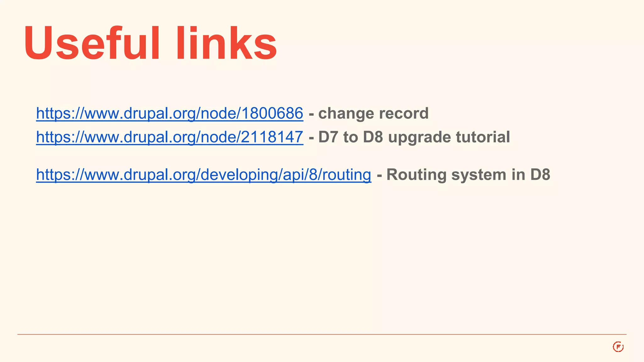 Useful links 
https://www.drupal.org/node/1800686 - change record 
https://www.drupal.org/node/2118147 - D7 to D8 upgrade tutorial 
https://www.drupal.org/developing/api/8/routing - Routing system in D8 
 