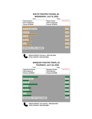Local AZ Tour Routing Plan for New Royals | PDF
