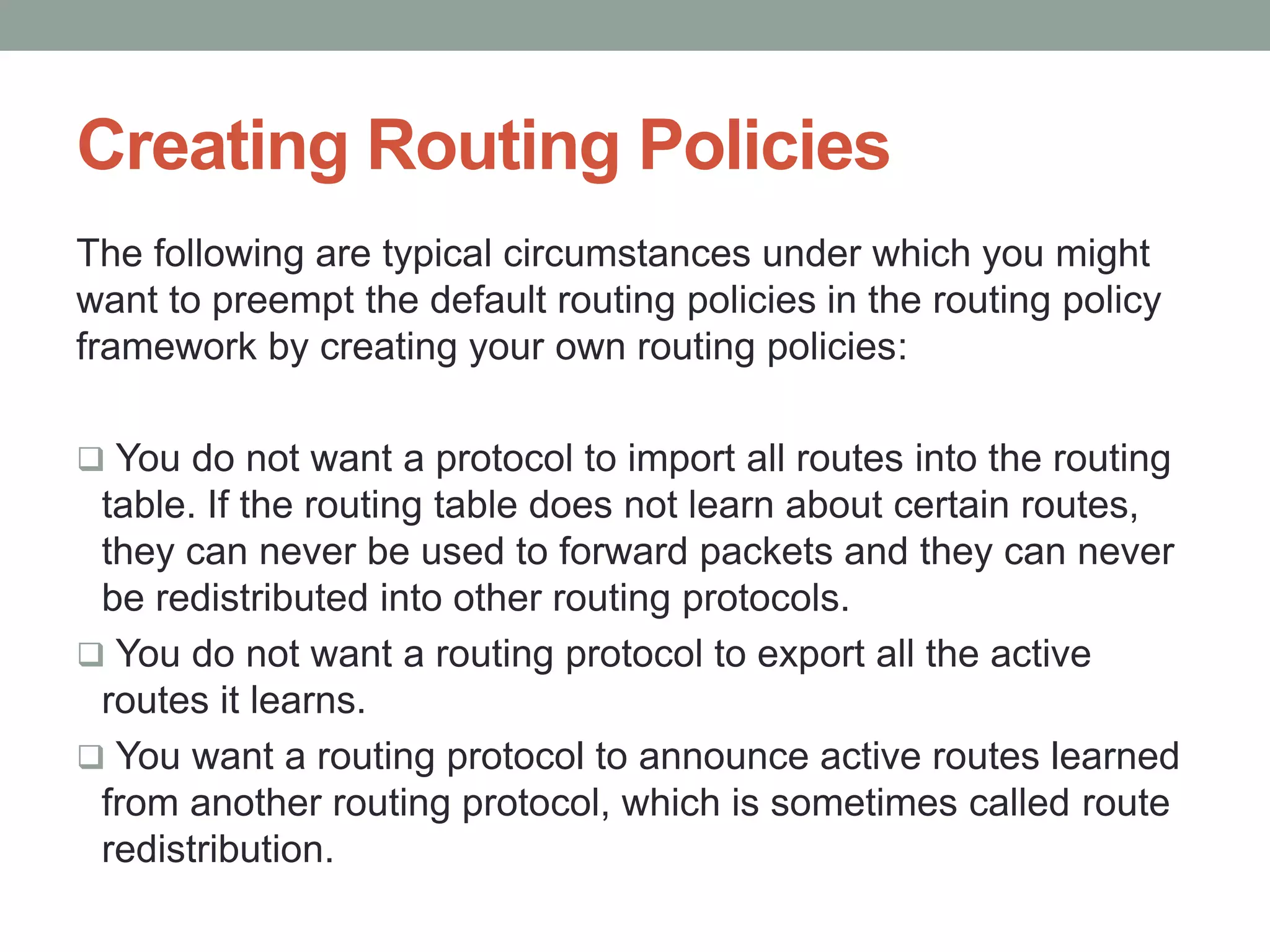 Routing Polices And Firewall Filter | PPTX