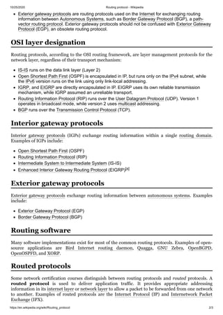 Routing protocol : Notes | PDF