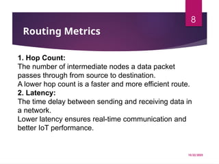 Hop Count Routing Forwarding & Routing Algorithms in IoT and Mobile Networks | PPTX