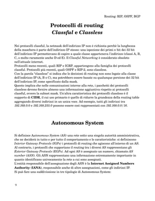 Routing: trattazione dei protocolli RIP, OSPF e BGP | PDF