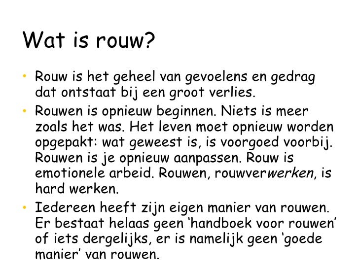 Rouw en Verliesverwerking