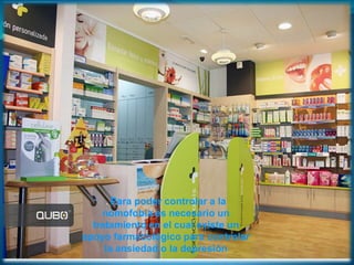 Para poder controlar a la Nomofobia es necesario un
tratamiento en el cual existe un apoyo farmacológico
            para controlar la ansiedad o la depresión

             . Para poder controlar a la
            nomofobia es necesario un
          tratamiento en el cual existe un
        apoyo farmacológico para controlar
             la ansiedad o la depresión
 