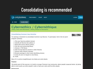 Consolidating is recommended
 