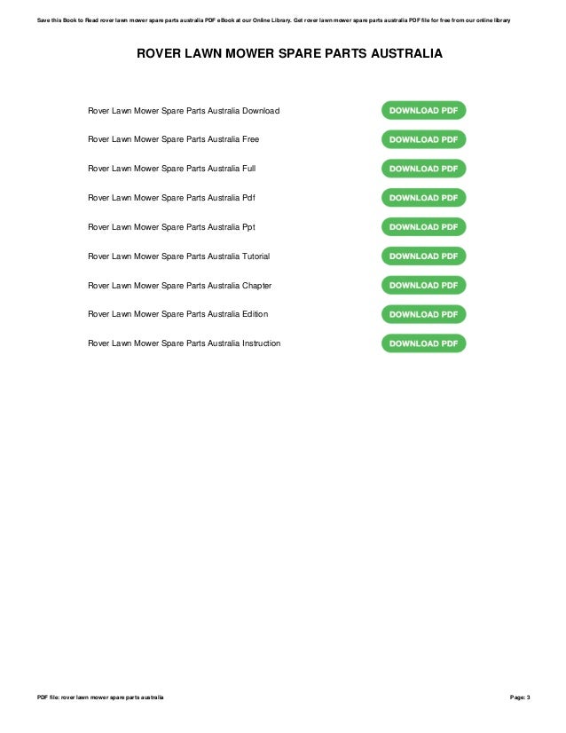 Rover Mower Spare Parts Australia Reviewmotors.co