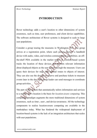 Rover report | DOC