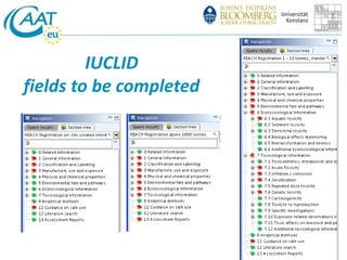 IUCLID 
fields to be completed 
 