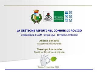 La gestione dei rifiuti nel comune di Rovigo