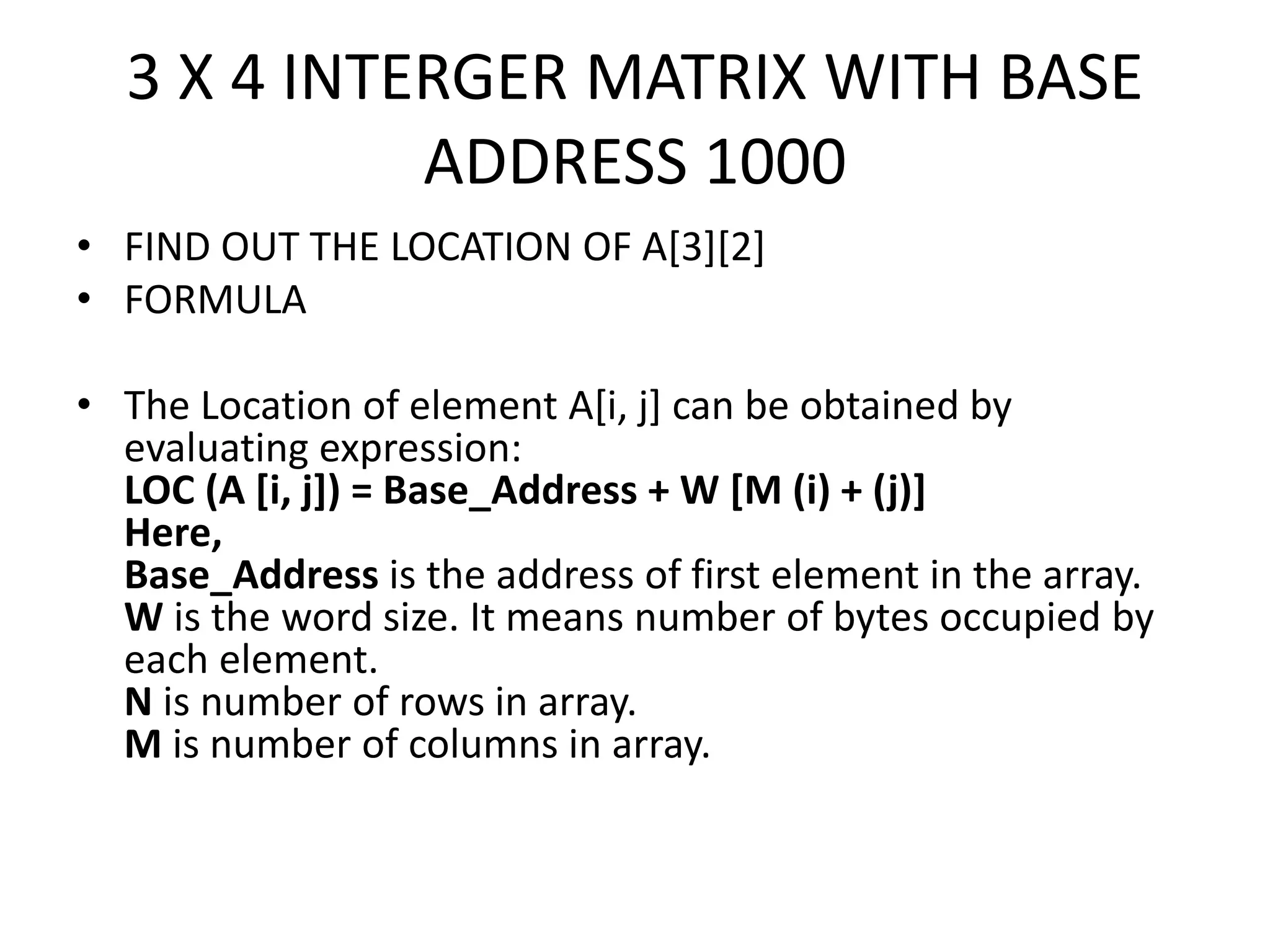 Row major and column major in 2 d | PPTX