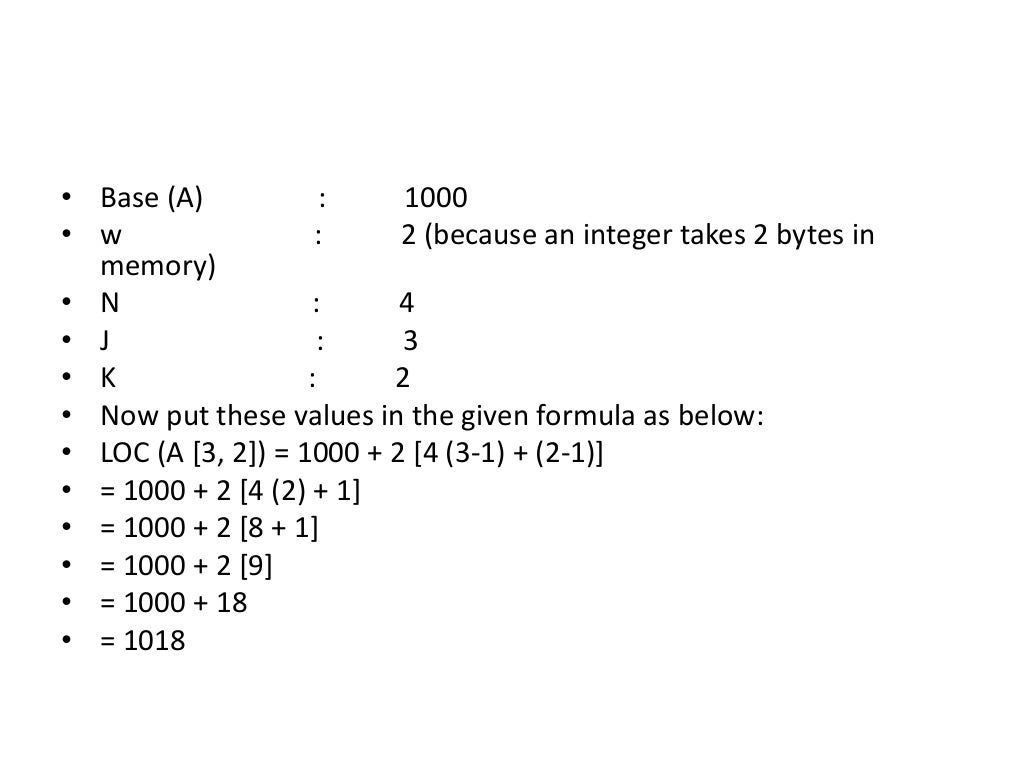 Row major and column major in 2 d