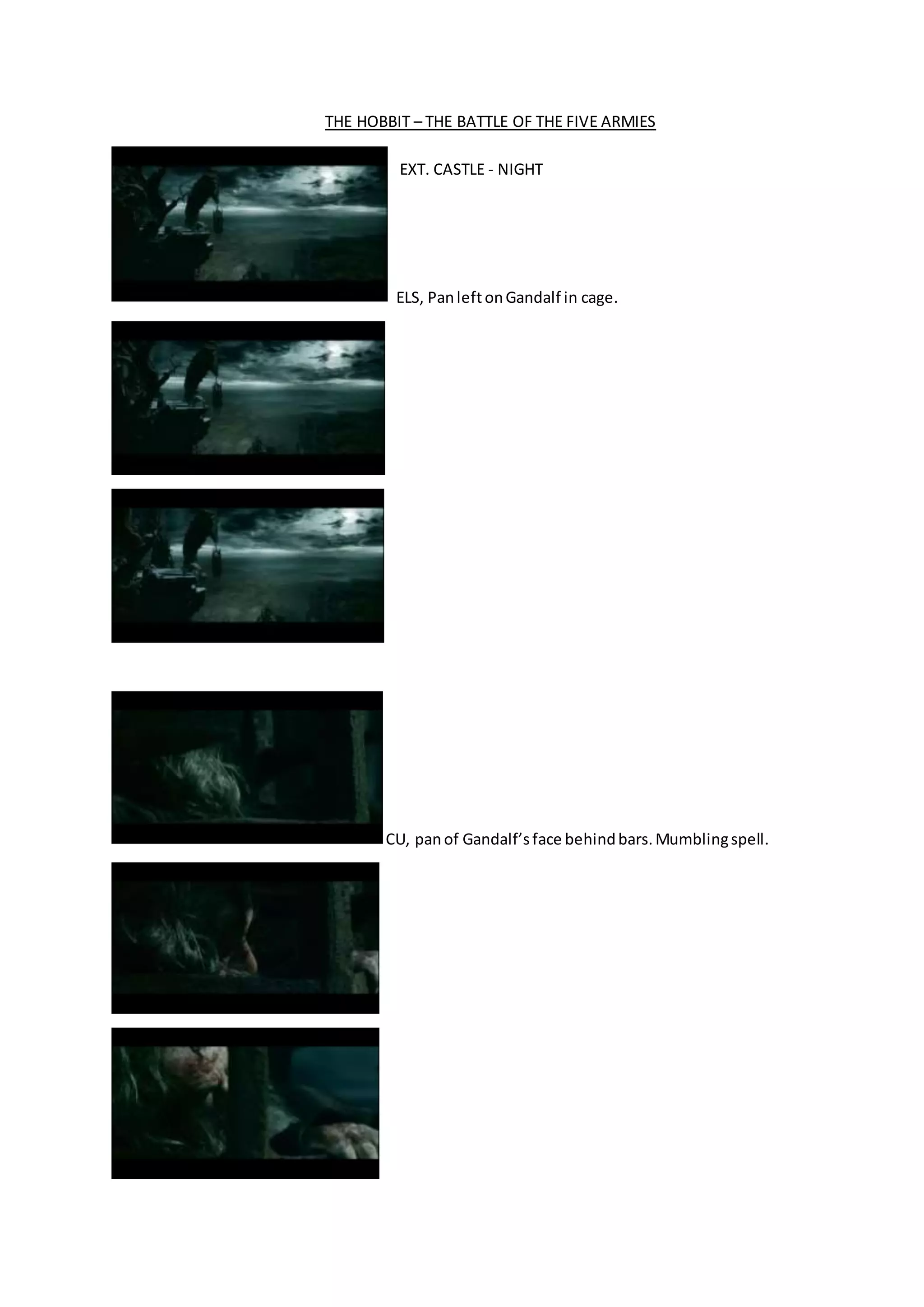 Script for The Hobbit The Battle of the Five Armies,