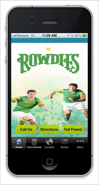 Rowdies Soccer Mobile Website