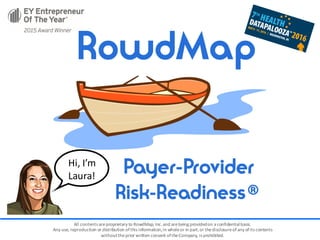 All	contents	are	proprietary	to	RowdMap,	Inc.	and	are	being	provided	on	a	confidential	basis.
Any	use,	reproduction	or	distribution	of	this	information,	in	whole	or	in	part,	or	the	disclosure	of	any	of	its	contents	
without	the	prior	written	consent	of	the	Company,	is	prohibited.
Hi,	I’m	
Laura!
 