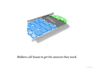 Bidders call Susan to get the answers they need.
 