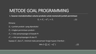 goal programing ppt | PPTX