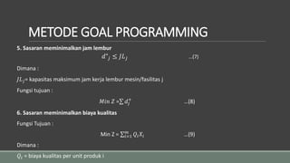 goal programing ppt | PPTX