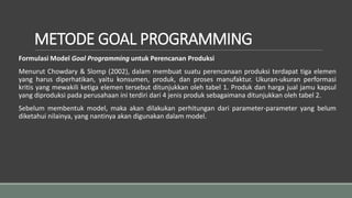 goal programing ppt | PPTX