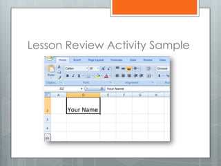 Lesson Review Activity Sample
 