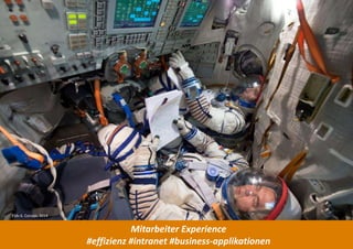 Mitarbeiter Experience
#effizienz #intranet #business-applikationen
ESA–S. Corvaja, 2014
 