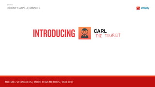 MICHAEL STEINGRESS / MORE THAN METRICS / ROX 2017
JOURNEY MAPS - CHANNELS
INTRODUCING CARL
THE TOURIST
 
