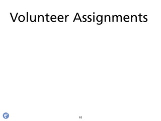Volunteer Assignments
10
 