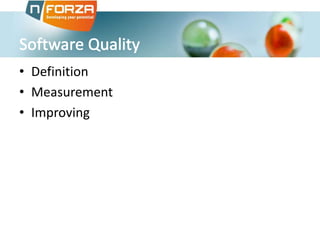 • Definition
• Measurement
• Improving
 