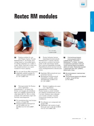 Roxtec Sealing Solutions For Cable & Pipe Penetrations - Cable & Pipe ...
