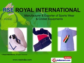 Manufacturer & Exporter of Sports Wear & Cricket Equipments 