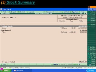 (3) Stock Summary
 