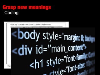 Coding
Grasp new meanings
 